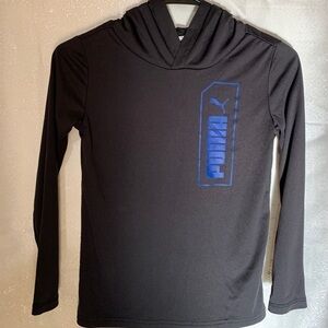 3/$35❤️Black puma, long sleeve, hoodie, boys size small(7/8) shirt